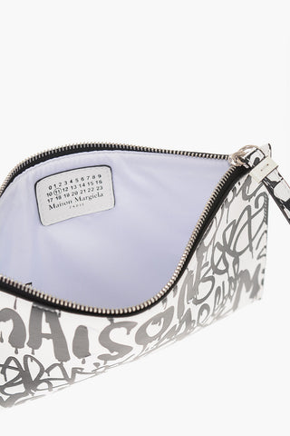 MM11 Wristlet in Pelle Stampa Graffiti   