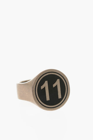 MM11 Enameled Logo Silver Signet Ring