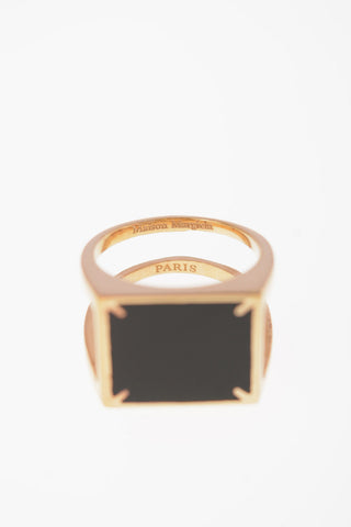MM11 anello in argento con sigillo a doppia banda