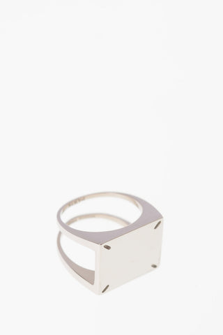 MM11 Silver double band signet ring