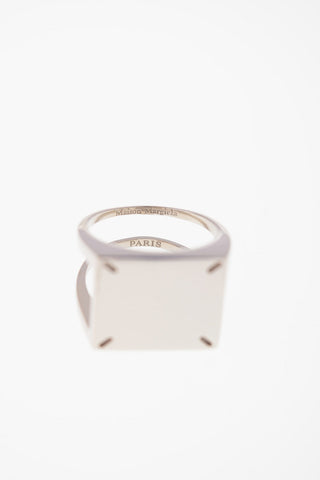 MM11 Silver double band signet ring
