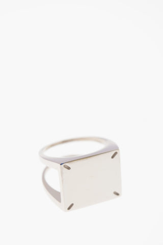 MM11 Silver double band signet ring