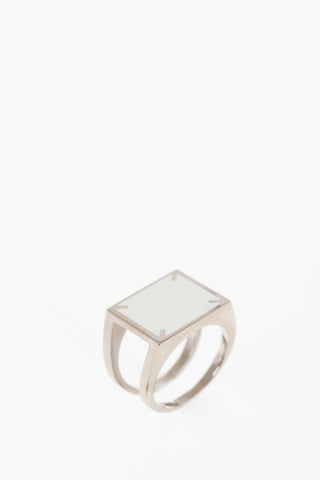MM11 Silver double band signet ring