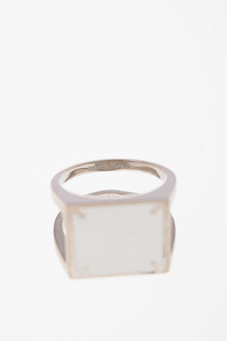 MM11 Silver double band signet ring