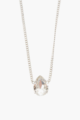 MM6 DOUBLE CHAIN NECKLACE WITH FACETED CRYSTALS
