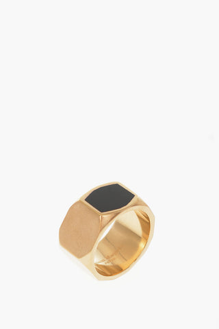 MM11 silver Hexagonal Geometric Band Ring