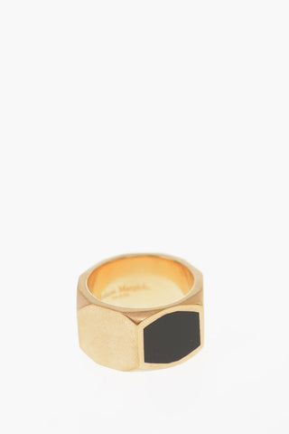 MM11 silver Hexagonal Geometric Band Ring