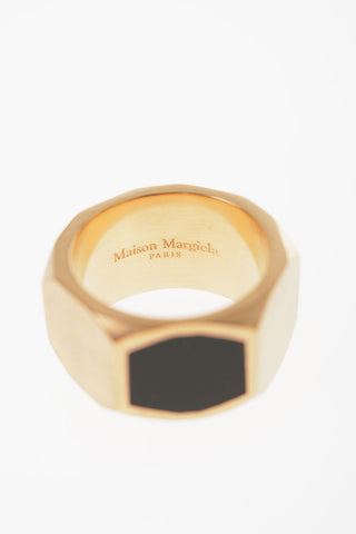 MM11 silver Hexagonal Geometric Band Ring