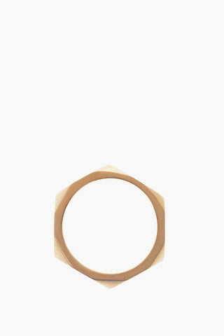 MM11 silver Hexagonal Geometric Band Ring