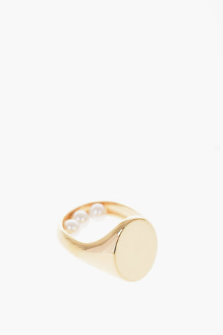 MM11 Anello con sigillo in ottone con decorazione