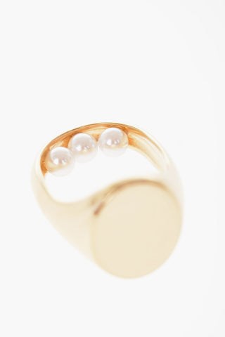 MM11 Anello con sigillo in ottone con decorazione