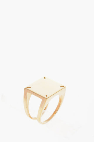 MM11  Silver double band signet ring