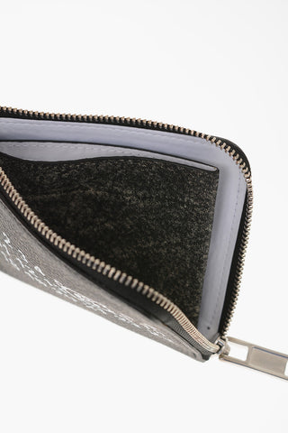 MM6 Vintage Effect Leather Card Holder with Zip Closure