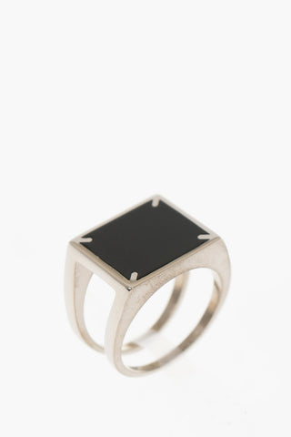 MM11  Silver double band signet ring