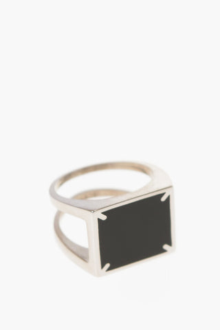 MM11  Silver double band signet ring