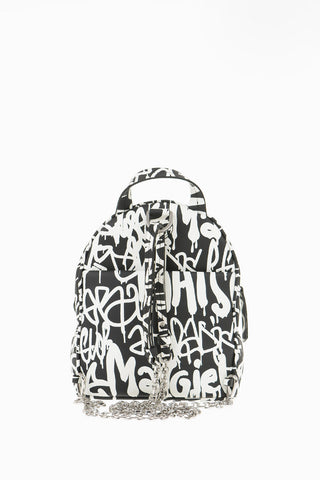 MM11 Graffiti Printed Leather GLAM SLAM Backpack
