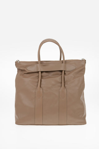 MM11 2-Way Zip Leather Tote Bag