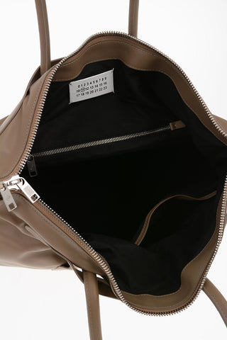 MM11 2-Way Zip Leather Tote Bag