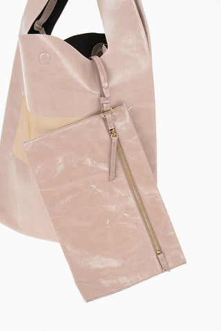 MM11 Leather Shoulder Tote Bag