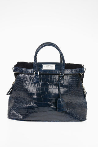 MM11 Leather Crocodile-Print Bag