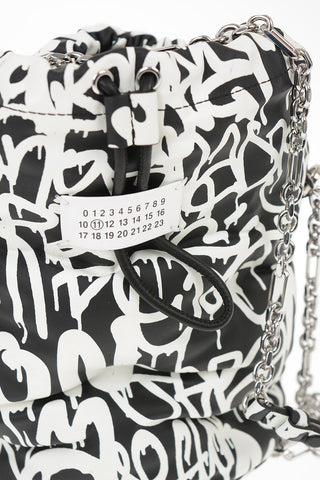 MM11 Graffiti Printed Leather GLAM SLAM Bucket Bag