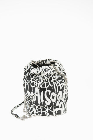 MM11 Graffiti Printed Leather GLAM SLAM Bucket Bag