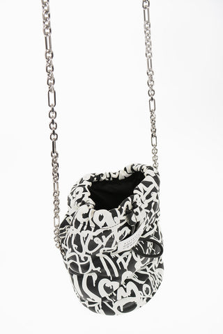 MM11 Graffiti Printed Leather GLAM SLAM Bucket Bag