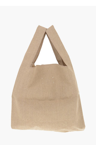 MM11 Linen Logo Printed Shopping Bag