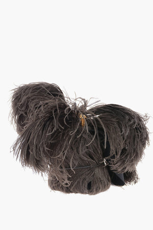 Ostrich Feather Handbag with Jewel Clasp