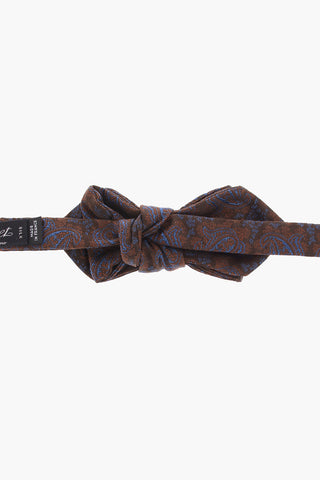 Silk Paisley Embroidered Adjustable Diamond Bow Tie