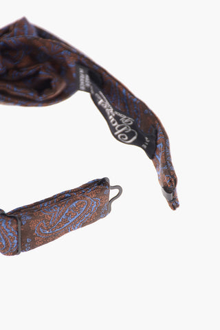 Silk Paisley Embroidered Adjustable Diamond Bow Tie
