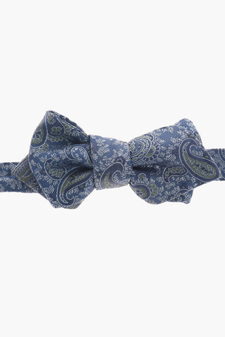Embroidered Paisley Silk Adjustable Diamond Bow Tie