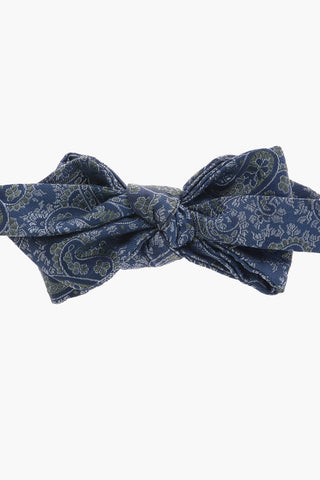 Embroidered Paisley Silk Adjustable Diamond Bow Tie