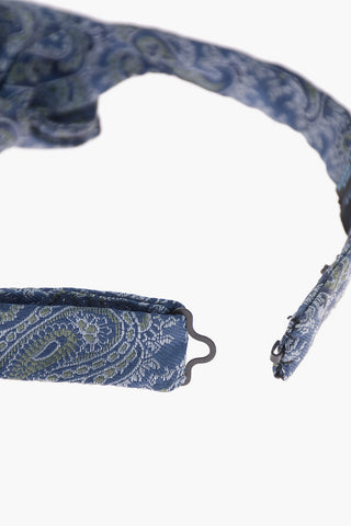 Embroidered Paisley Silk Adjustable Diamond Bow Tie