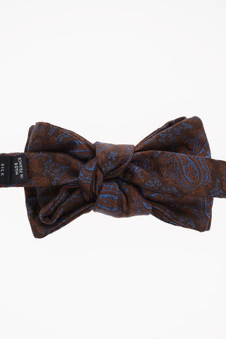 Silk Paisley Embroidered Adjustable Classic Bow Tie