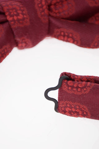 Embroidered Silk Adjustable Diamond Bow Tie