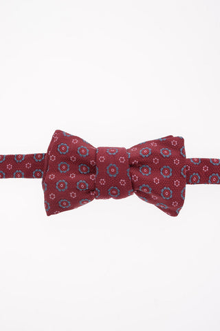 Floral Embroidered Silk Adjustable Classic Bow Tie 