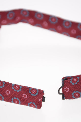Floral Embroidered Silk Adjustable Classic Bow Tie 