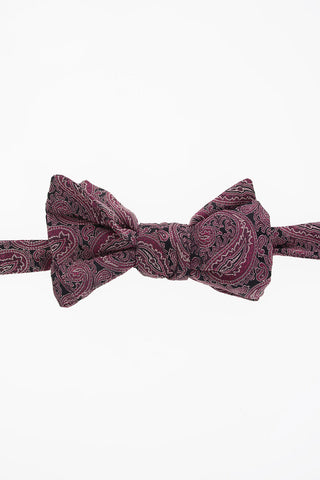Silk Paisley Printed Adjustable Diamond Bow Tie