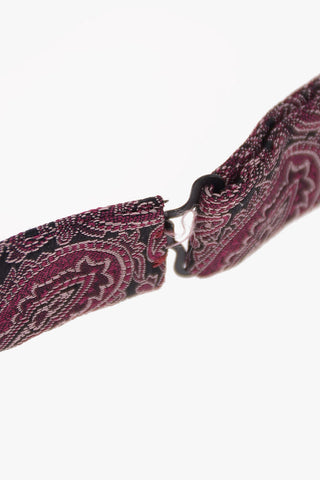 Silk Paisley Printed Adjustable Diamond Bow Tie
