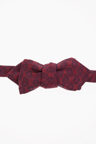 Embroidered Silk Adjustable Diamond Bow Tie