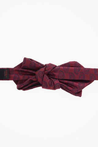 Embroidered Silk Adjustable Diamond Bow Tie