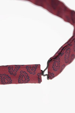 Embroidered Silk Adjustable Diamond Bow Tie