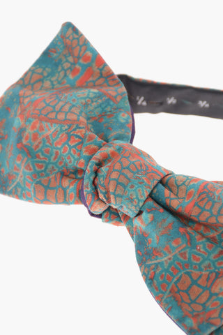 Printed Silk and Cotton Adjustable Classic Bow Tie