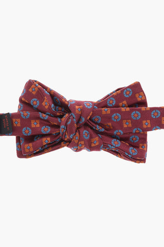 Floral Embroidered Silk Adjustable Classic Bow Tie