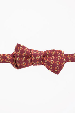 Silk Geometrical Embroidered Adjustable Diamond Bow Tie