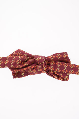 Silk Geometrical Embroidered Adjustable Diamond Bow Tie