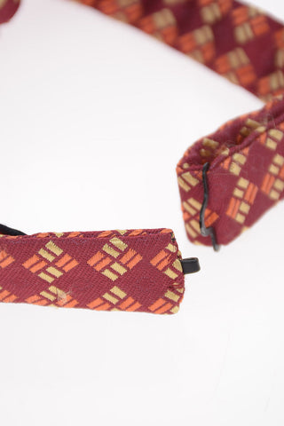 Silk Geometrical Embroidered Adjustable Diamond Bow Tie