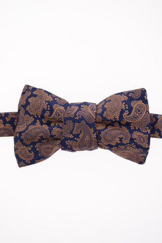 Embroidered Paisley Silk Adjustable Classic Bow Tie 