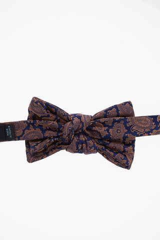 Embroidered Paisley Silk Adjustable Classic Bow Tie 